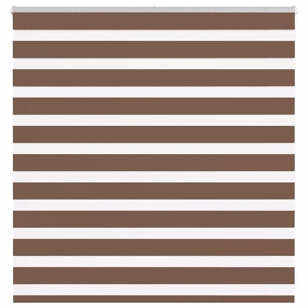 Berkfield Home Brown Zebra Day and Night Blind with Polyester Fabric, W: 140 cm, H: 100 cm – 2