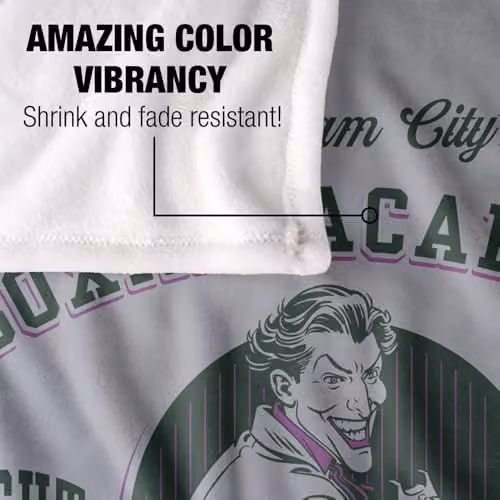 LOGOVISION Justice League Joker Arkham Asylum Dads Club Super Soft Fleece Throw Blanket, Multicolour, W: 127.0 cm, H: 152.4 cm – 3