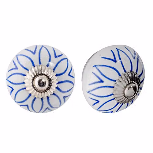Nicola Spring Polished Blue Ceramic Cabinet Knobs, Pack of 24 – 2