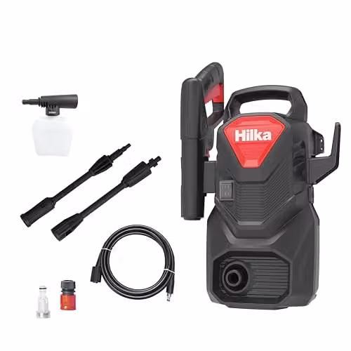 Hilka 1200W Pressure Washer with Foam Bottle, Black – 1