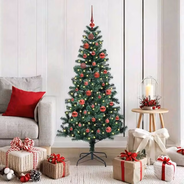 Berkfield Home Pre-lit Artificial Christmas Tree, Green, Height: 150 cm