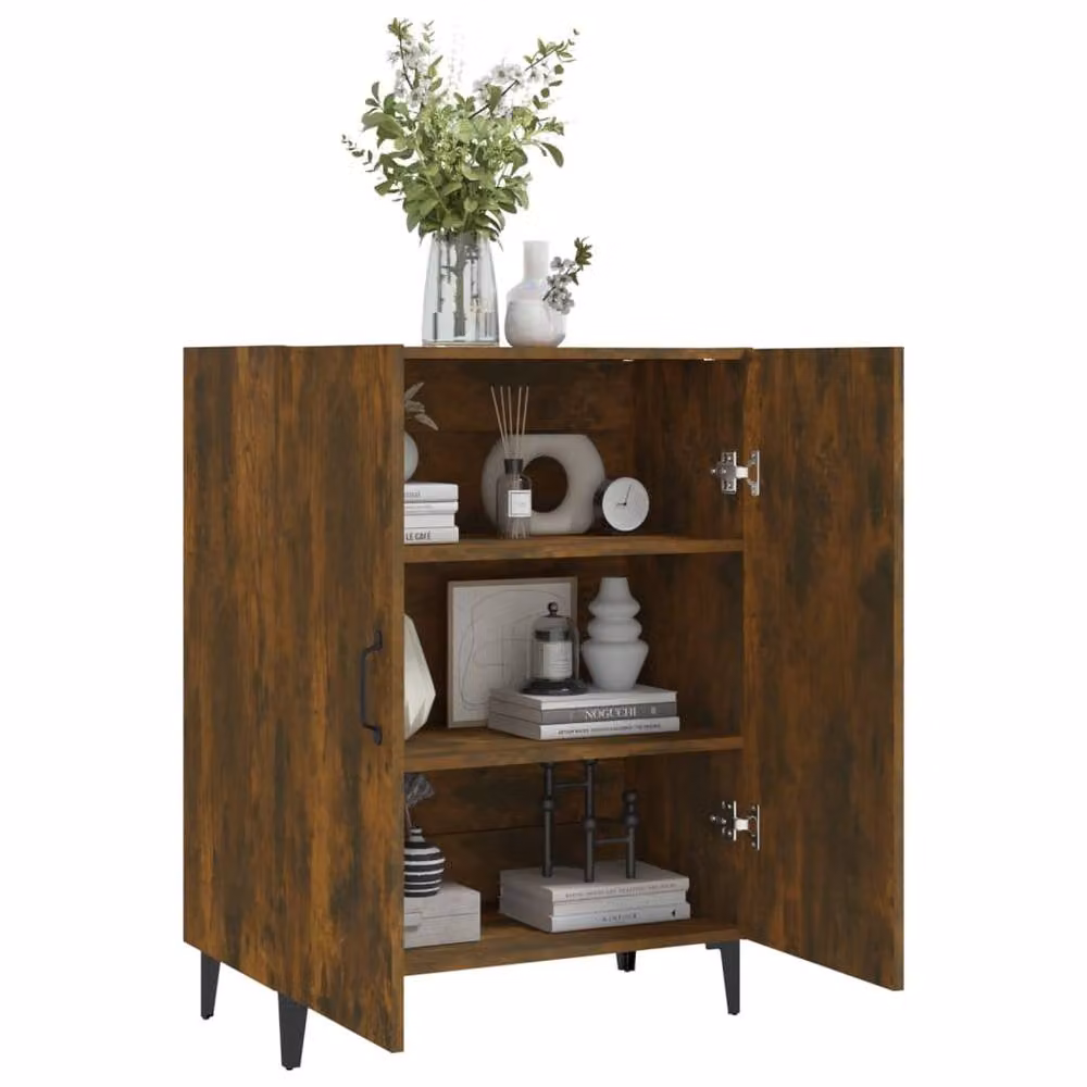 Berkfield Home Smoked Oak Sideboard in Brown, W/D/H: 70 x 34 x 90 cm – 4