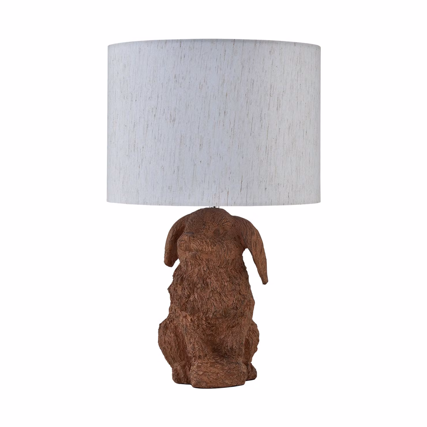 First Choice Lighting Set of 2 Lily Bunny Table Lamps in Brown with Oatmeal Linen Shades – 2