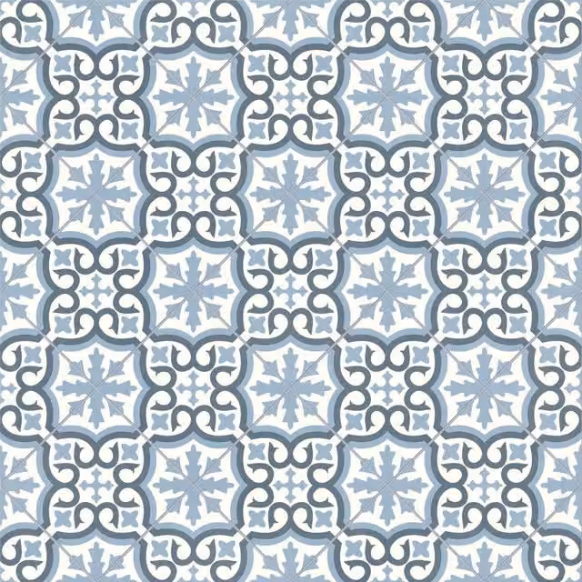 Sirius Blue Designer Effect Textile Backed Vinyl Flooring Sheet W: 200 cm, L: 500 cm