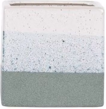 KDMD Hortus Green and White Ceramic Planter Pot, H 12.5 cm x W 12.5 cm