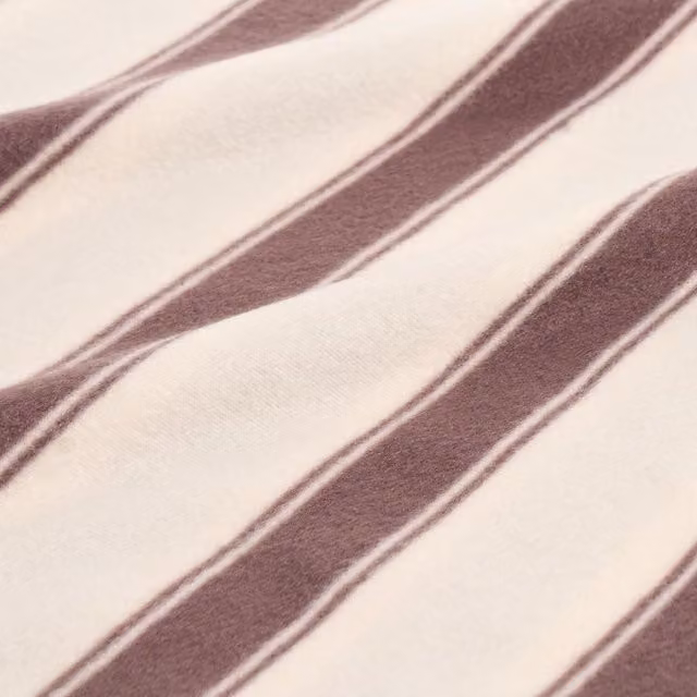 OHS Vintage Striped Fluffy Fleece Throw in Brown and Multicolour
