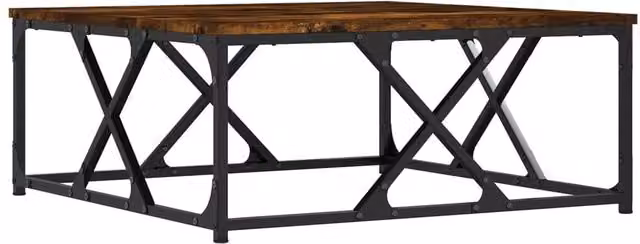 Berkfield Home Smoked Oak Coffee Table in Brown, W/D/H: 70 x 70 x 30 cm – 1