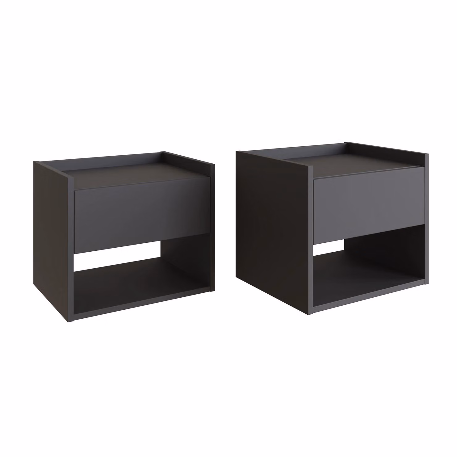 GFW Harmony Pair of Wall Mounted Bedside Tables in Anthracite, Grey or Black – 2