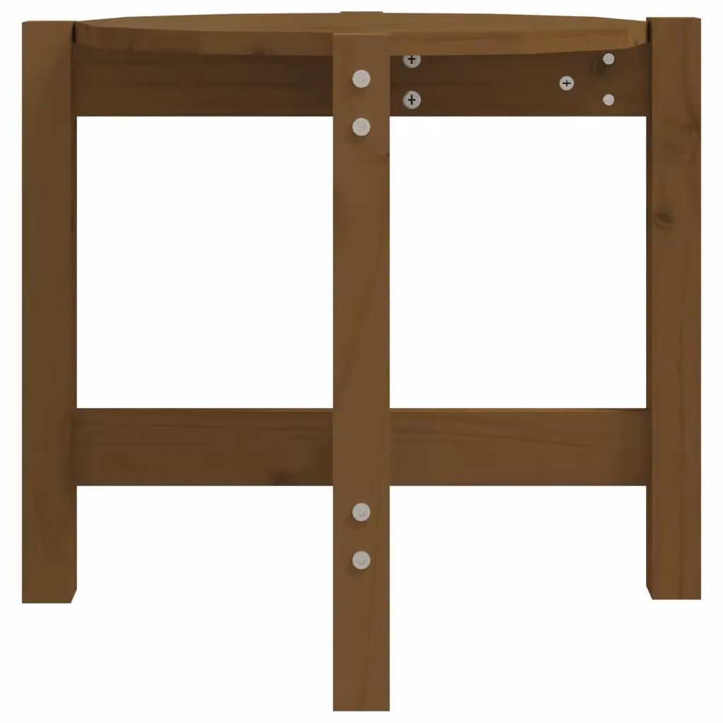 Berkfield Home Round Solid Wood Pine Coffee Table in Honey Brown, Diameter: 52.5 cm, Height: 45 cm – 4