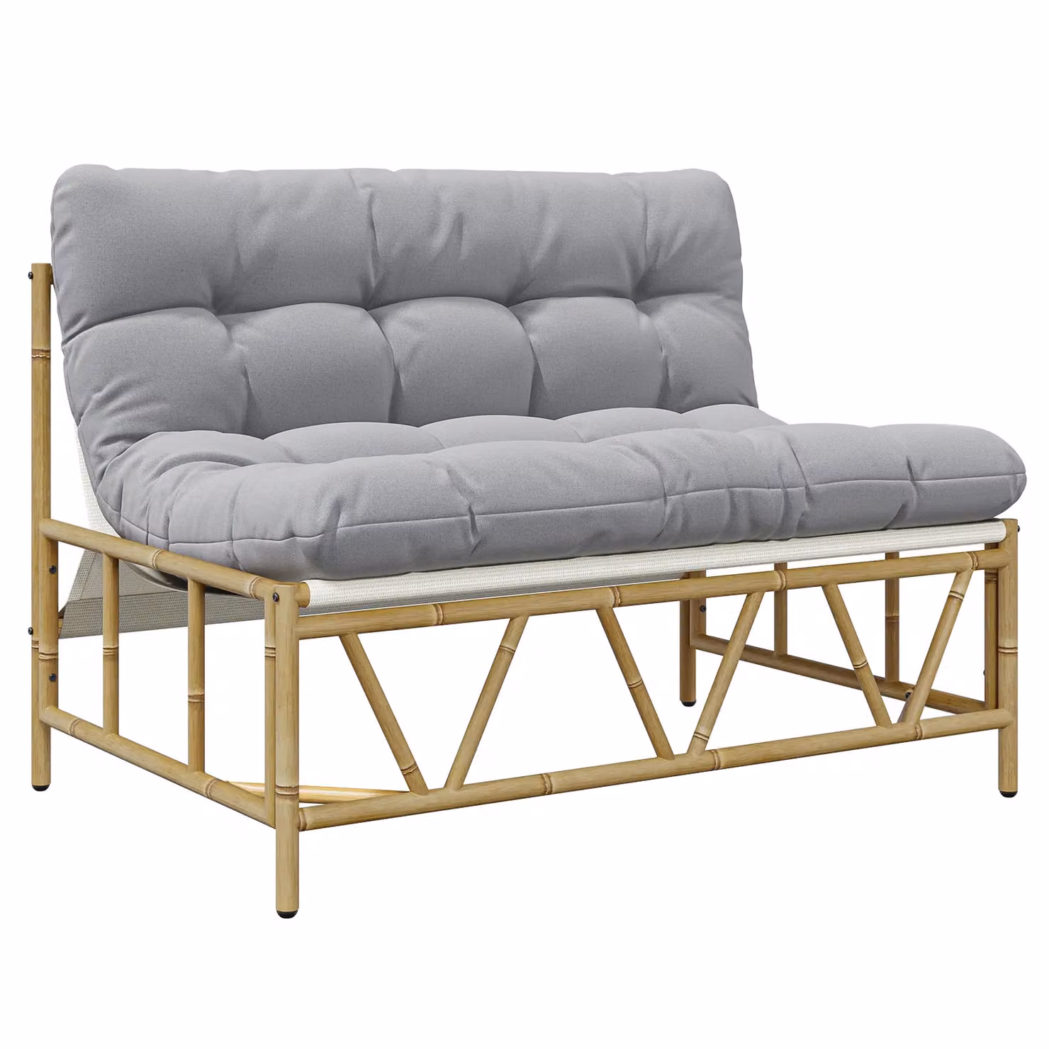 Berkfield Home Modern Garden Bench with Cushion in Grey, W/D/H: 110 x 80 x 71 cm – 2