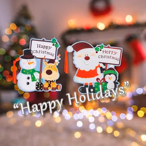 VFM e-Store Christmas Themed Present Gift Tags, 8 Pack, Multicolour, W: 16 cm, H: 16 cm, D: 0.1 cm – 5