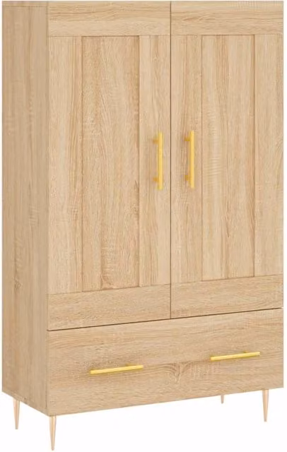 Berkfield Home Sonoma Oak Highboard in Beige, W: 69.5 cm, D: 31 cm, H: 115 cm