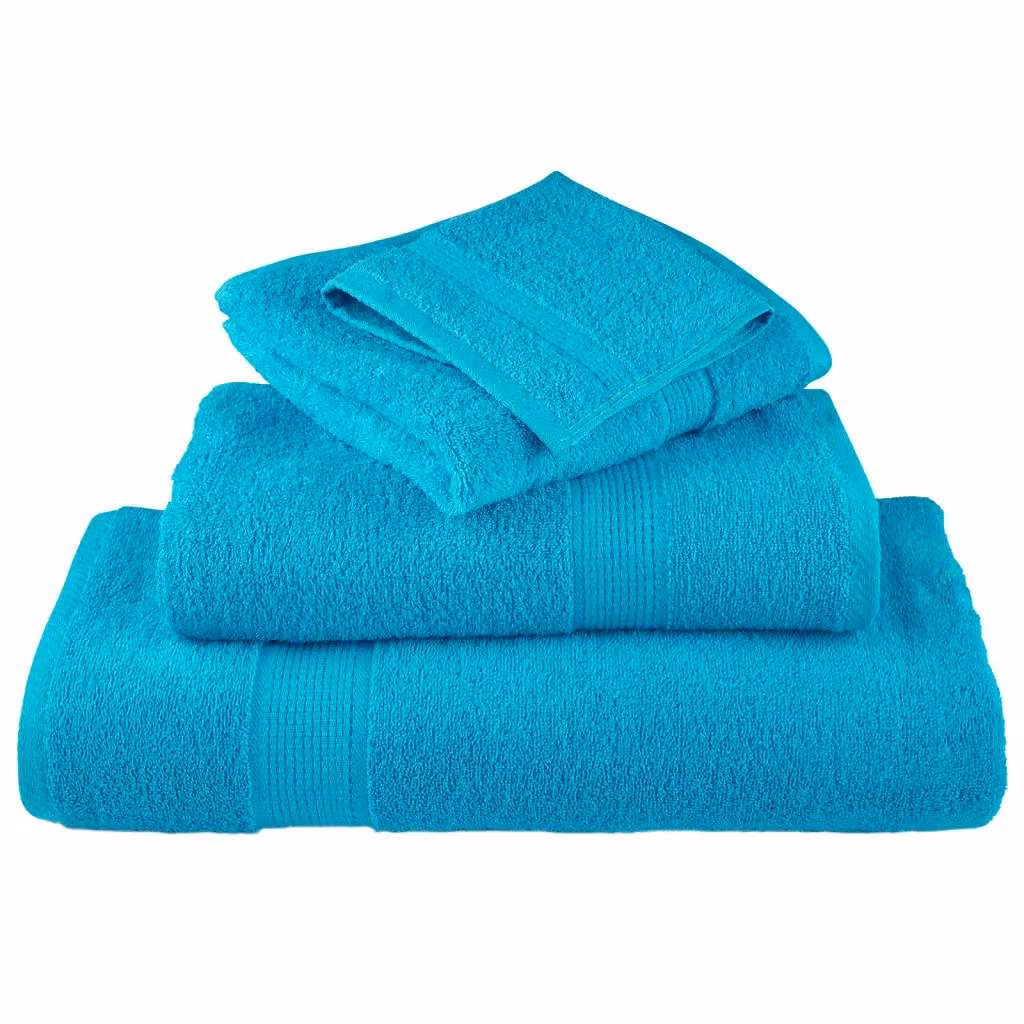 Berkfield Home SOLUND Premium Cotton Terry Guest Towels, 4 Pack, Turquoise Blue, W: 30 cm x H: 50 cm, 600 gsm – 2