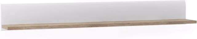 Furniture To Go Modern Wall Mounted Living Shelf in White and Brown Oak Finish