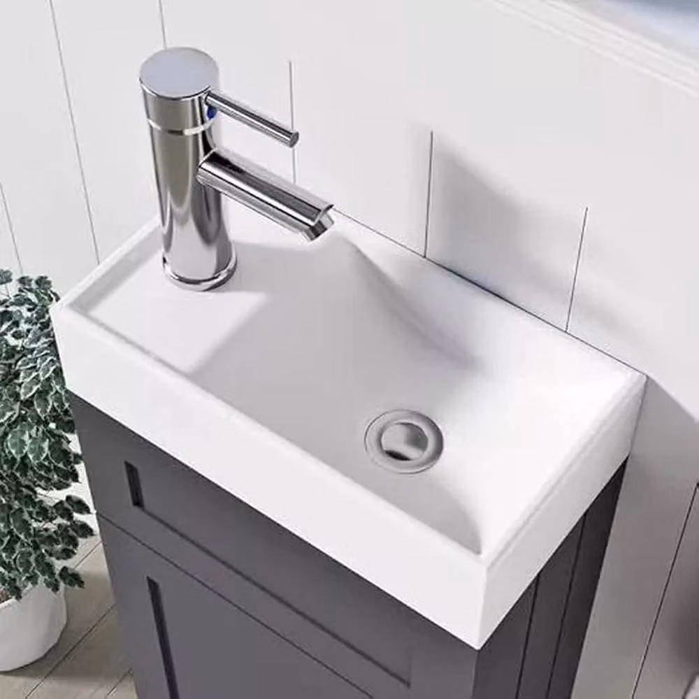 FORGEVIO Crawle Grey 400mm Bathroom Vanity Unit with Basin and Soft-Close Hinged Doors – 4