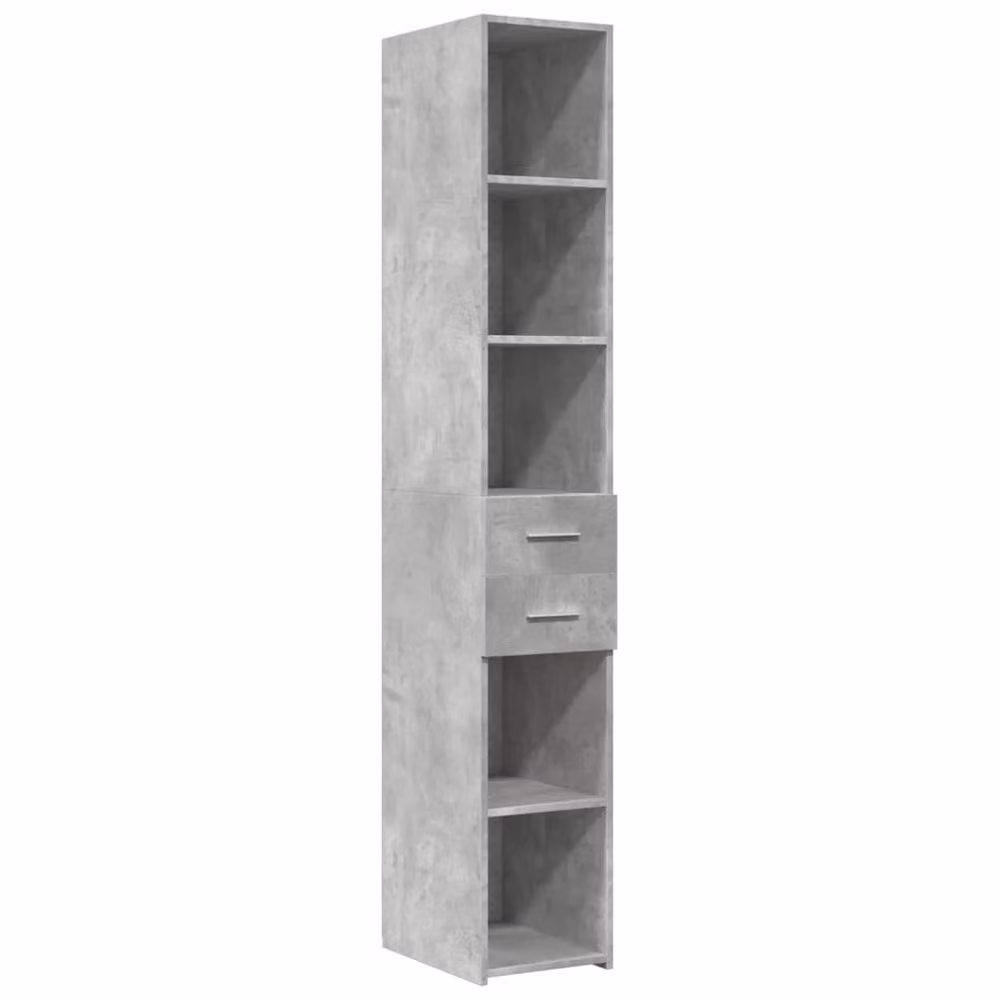 Berkfield Home Modern Highboard in Concrete Grey, W/D/H: 30 x 42.5 x 185 cm