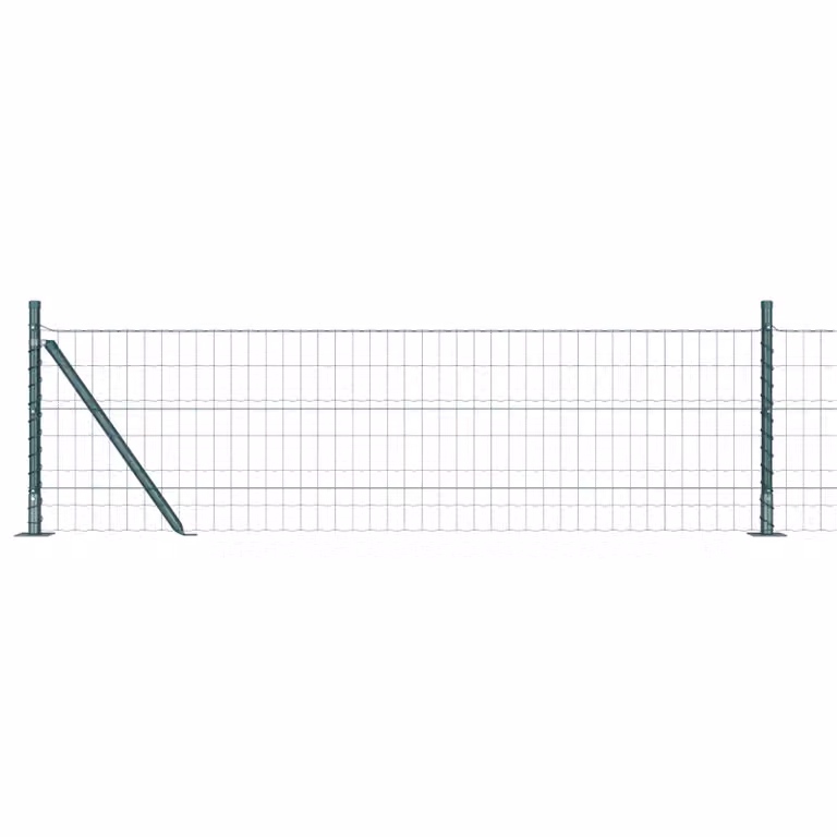 Berkfield Home Euro Fence with 13 Flanged Posts, Galvanised Steel, Silver, 0.4 x 50 m