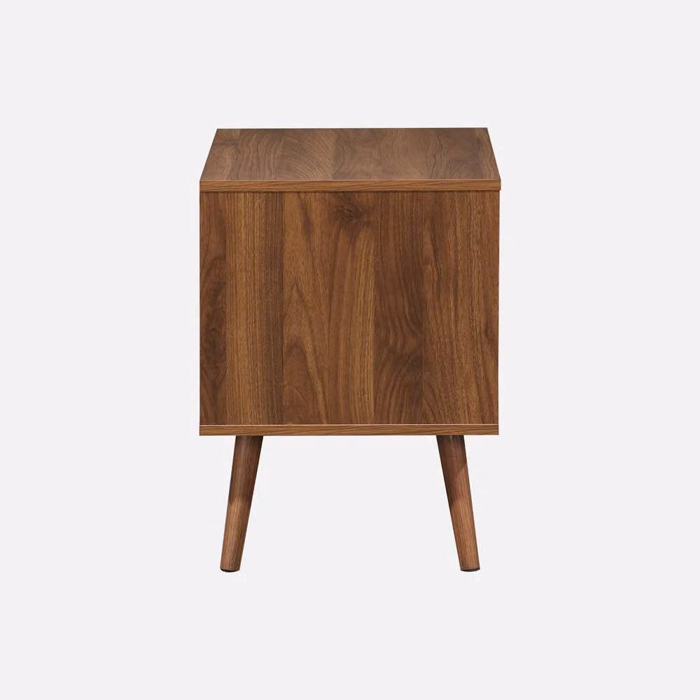 sweeek Pair of Walnut Bedside Tables in Dark Brown Wood Effect – 2