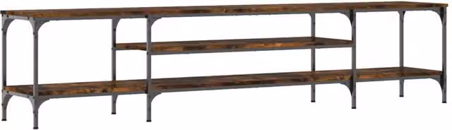 Berkfield Home Industrial TV Cabinet in Smoked Oak, W/D/H: 201 x 45 x 35 cm