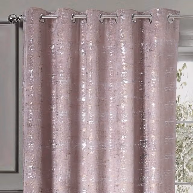 Intimates Warwick Blackout Eyelet Curtains in Pink, W: 168 cm, H: 183 cm