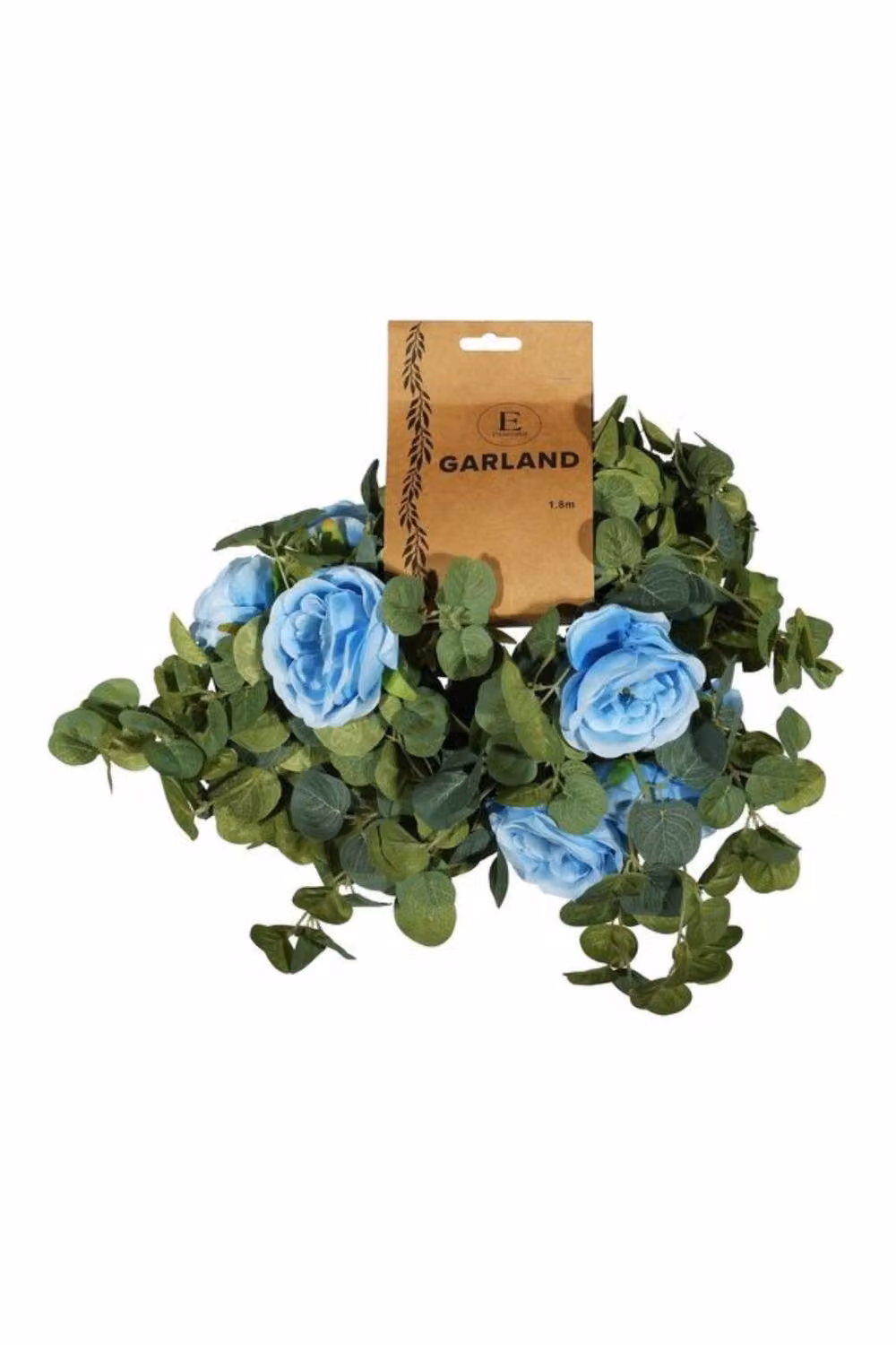 KDMD Essential Blue Rose Mixed Floral Garland with Foliage and Leaves – 2