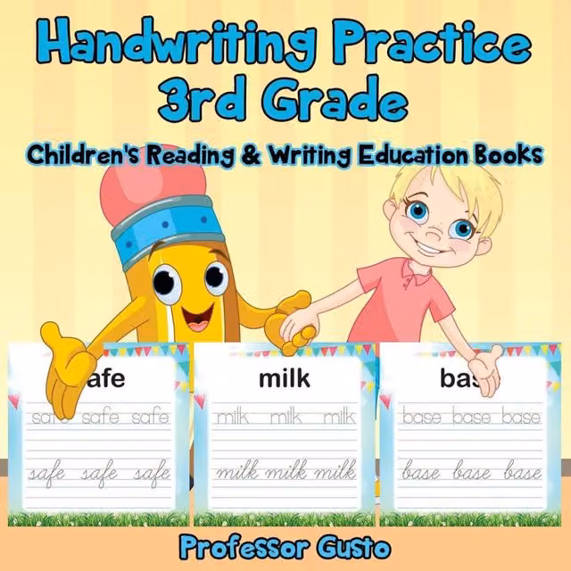 Professor Gusto Handwriting Practice 3rd Grade Children's Reading and Writing Book in Multicolour