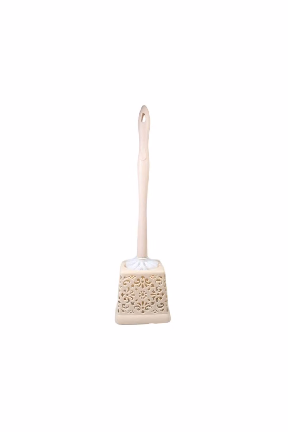 KDMD Pink Lace Style Toilet Brush with Plastic Holder, 50 cm