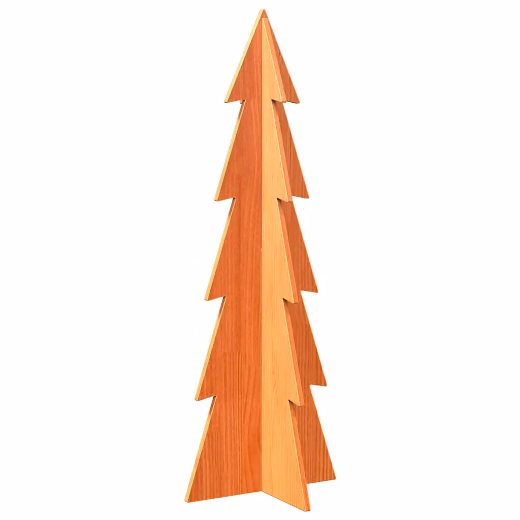 Berkfield Home Rustic Wooden Christmas Tree in Wax Brown, Height: 112 cm – 2