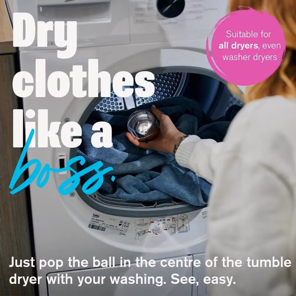 Boss It Rapid Dry Tumble Dryer Balls in Metallic Silver, 6 Pack – 2