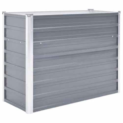 vidaXL Grey Galvanised Steel Raised Bed W/D/H: 100 x 40 x 77 cm