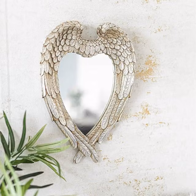 Marco Paul Small Angel Wings Hanging Mirror in Silver