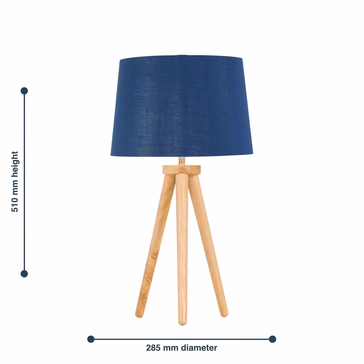 First Choice Lighting Voyage Light Oak Table Lamp with Blue and Silver Fabric Shade – 4