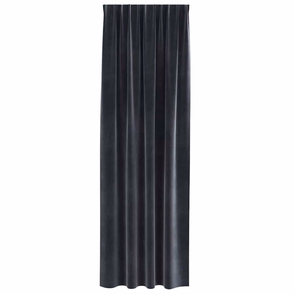 Berkfield Home Elegant Dark Grey Velvet Blackout Curtains with Top Tape, 2 Pack – 3