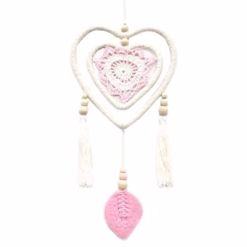 KDMD Pink Heart in Heart Hanging Dream Catcher – 1