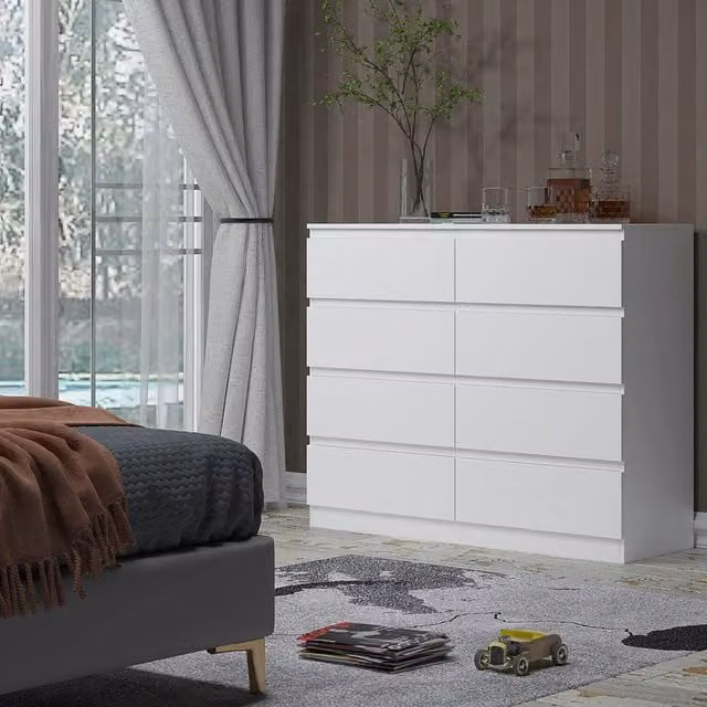 FWStyle Matt White Scandinavian Chest of Drawers