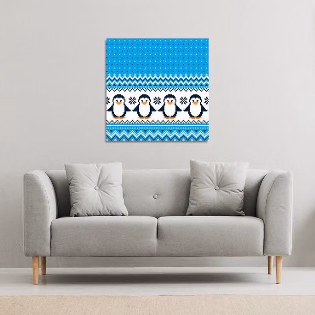 Benjamin Tate Design LTD New Year's Gallery Christmas Canvas, Blue, 61 x 61 x 61 cm