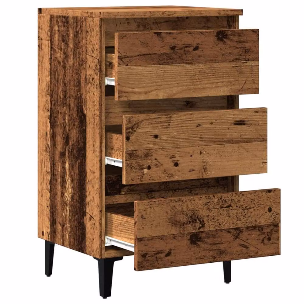Berkfield Home Bed Cabinet with Metal Legs in Brown, W/D/H: 40 x 35 x 69 cm – 4