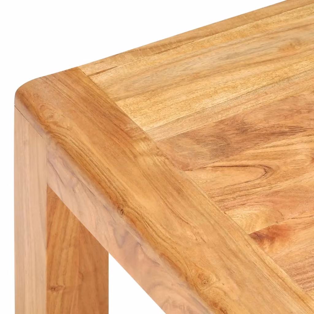 Berkfield Home Rustic Acacia Wood Coffee Table in White and Honey Finish, W/D/H: 110 x 60 x 35 cm – 2