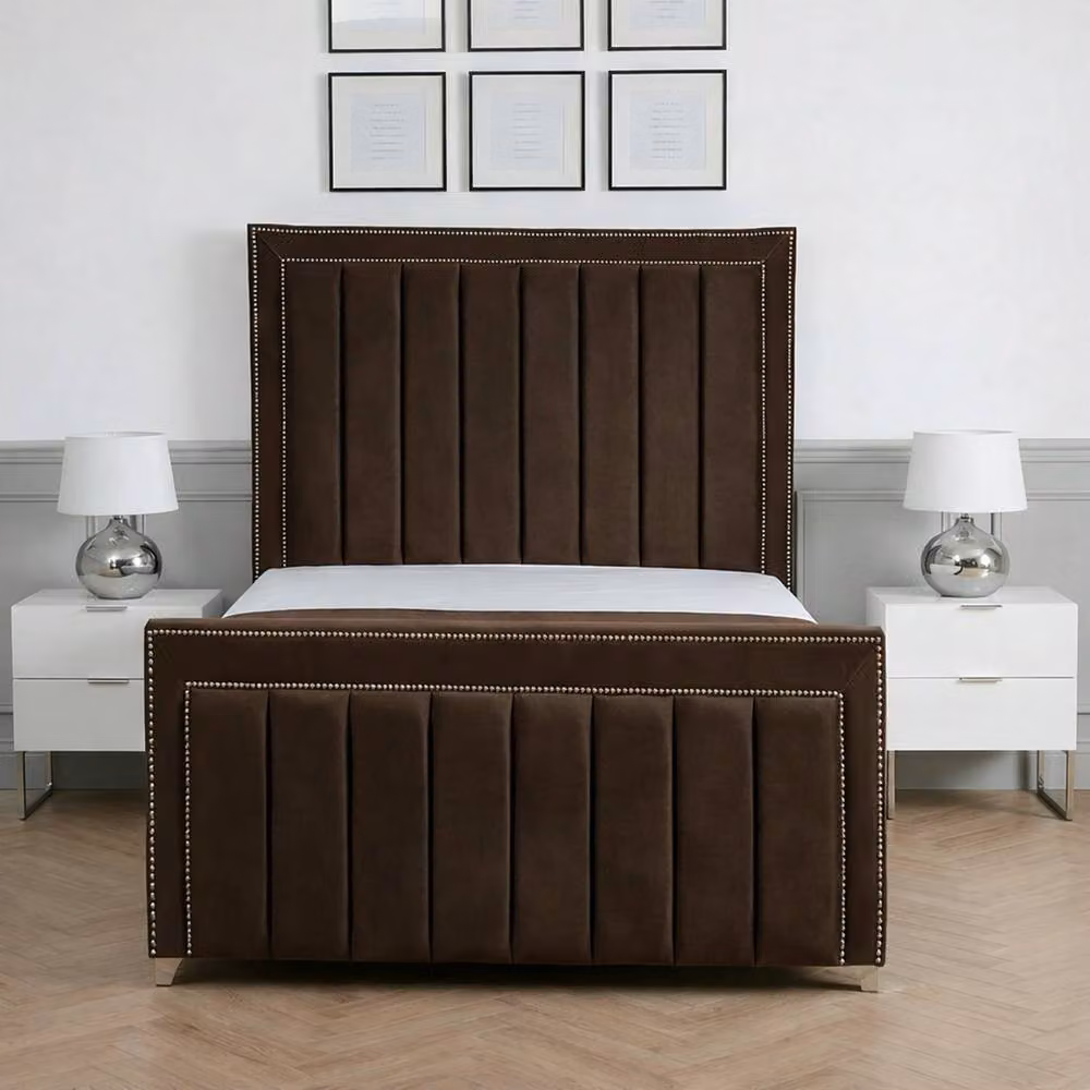 Living Comfort Bedz Royale Upholstered Gas Lift Storage Bed in Brown, W/D/H: 140 x 200 cm – 2