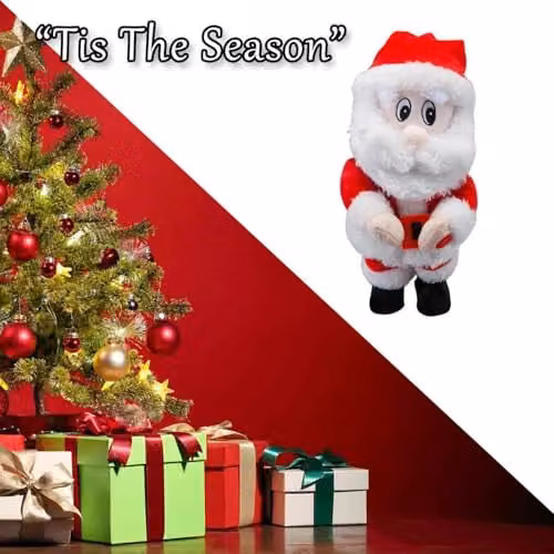 VFM e-Store Dancing Singing Santa Christmas Tabletop Decoration, Red, H 28.2 x W 12.8 x D 11.2 cm – 6