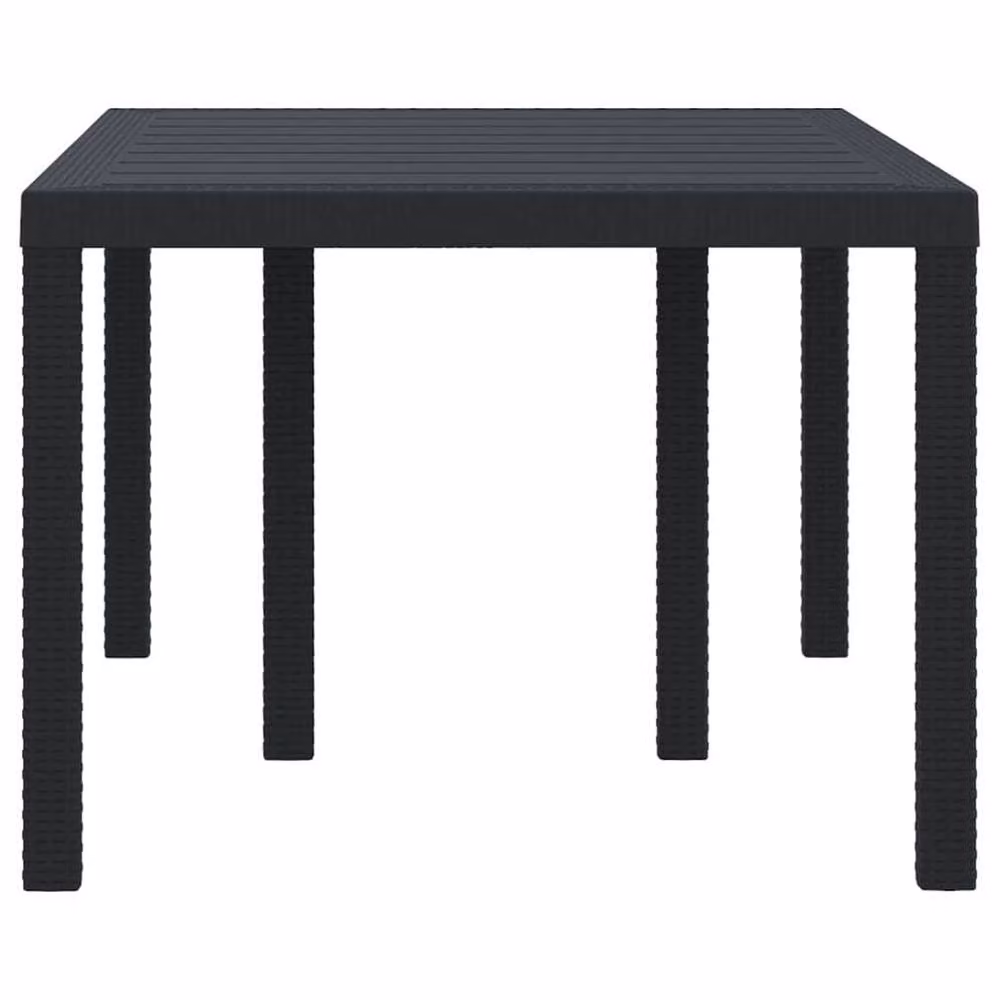 Berkfield Home Anthracite Poly Rattan Garden Table in Charcoal, W: 150 cm, D: 100 cm, H: 73 cm – 3