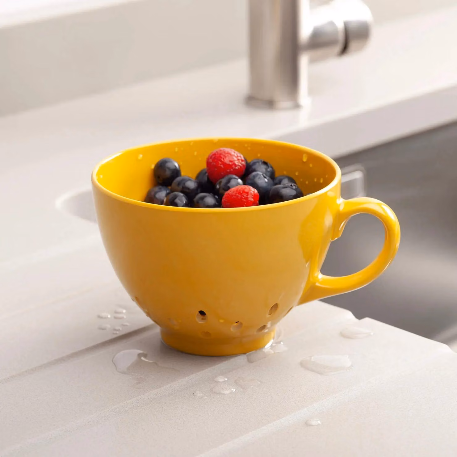 Zeal Keep It Handy Berry Colander, Yellow Melamine, 10 cm – 3
