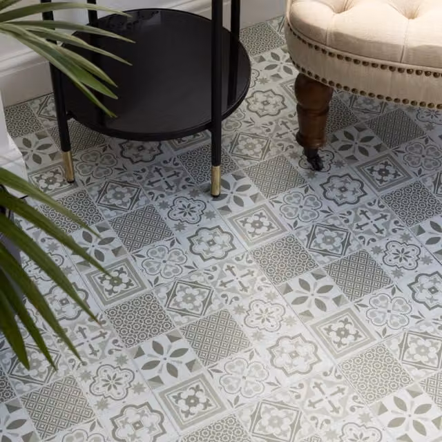 d-c-fix Oriental Tiles Green Self-adhesive Geometric Vinyl Floor Tiles