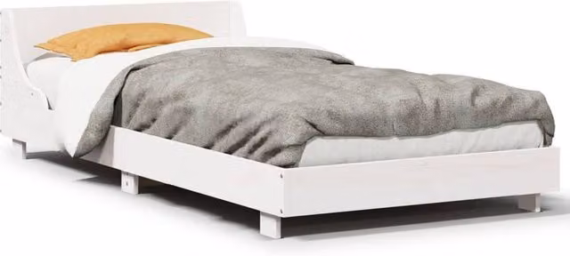 Berkfield Home Small Single Solid Wood Pine Bed Frame, White, W: 75 cm, L: 190 cm