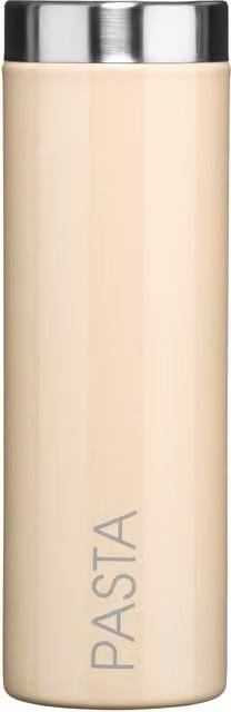 Orsina Liberty Cream Enamel and Stainless Steel Pasta Canister in Beige, Silver and White