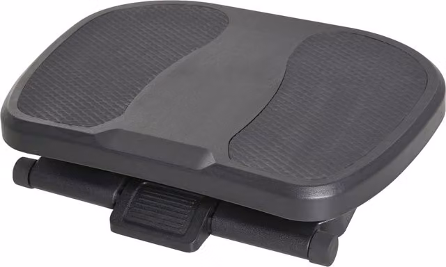 HOMCOM Adjustable Height and Angle Office Footrest in Black – 1