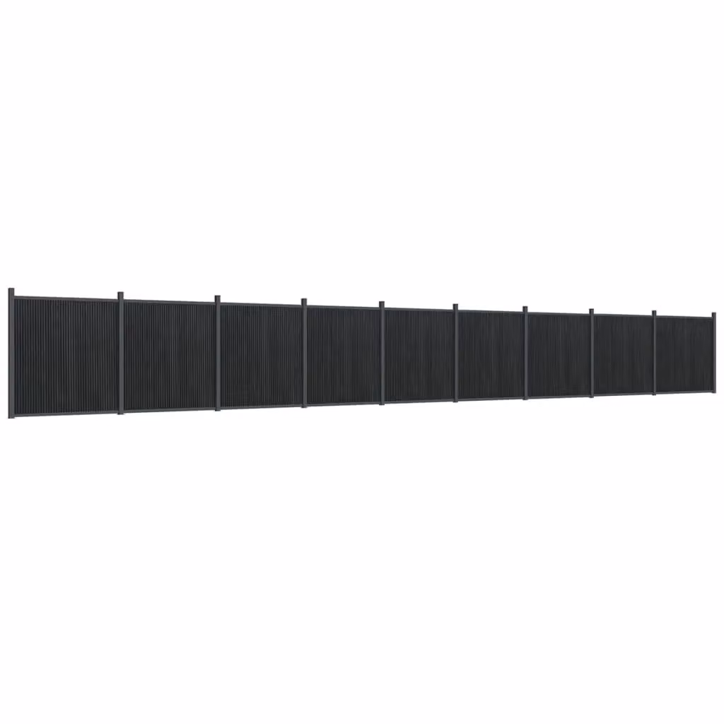 Berkfield Home Grey WPC and Aluminium Opaque Fence Panel, W: 1564 cm, H: 186 cm – 2