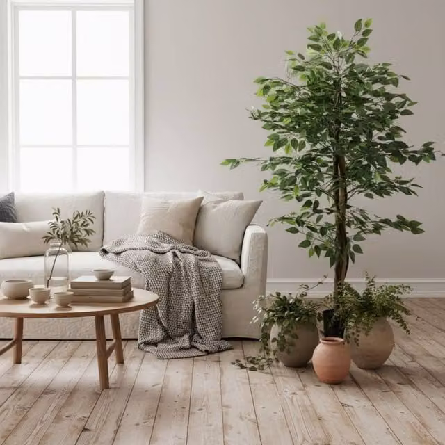 Wyld Haus Larane 150 cm Artificial Ficus Tree in Green with Stabilised Pot Base