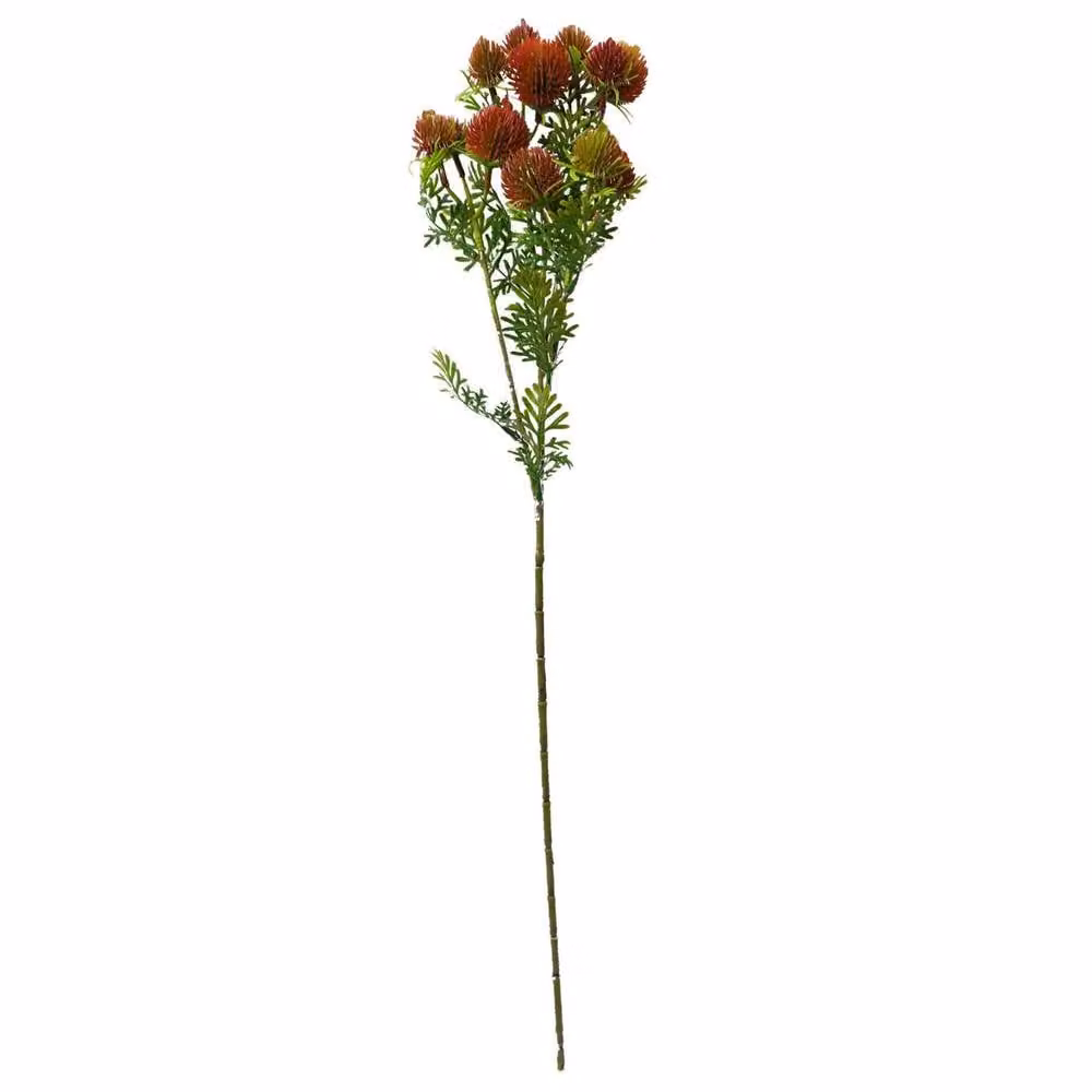 Leaf Red Artificial Premium Craspedia Stems, Pack of 6, Height: 55 cm – 3