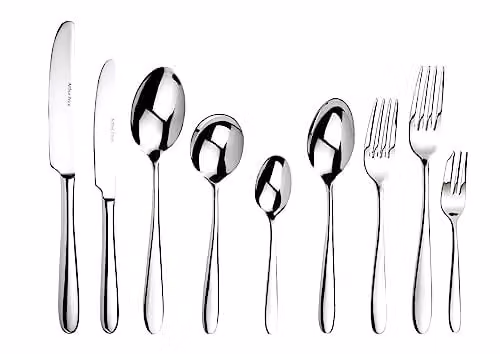 Arthur Price Willow 76 Piece Polished Silver Stainless Steel Cutlery Set for 8 People – 1